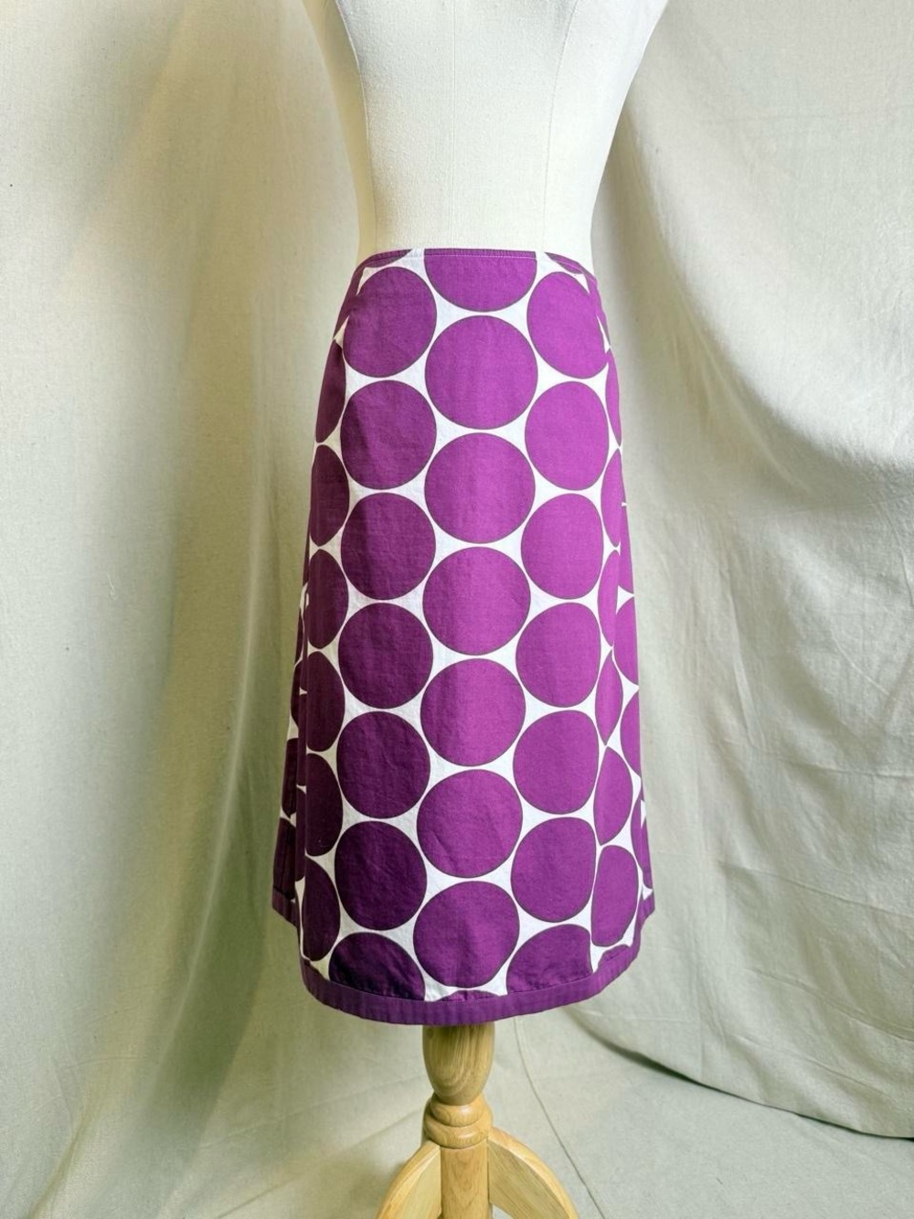 Boden purple polka dot midi skirt